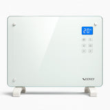 Sklenený konvektorový ohrievač Zenet ZET-526, biely, 1500W