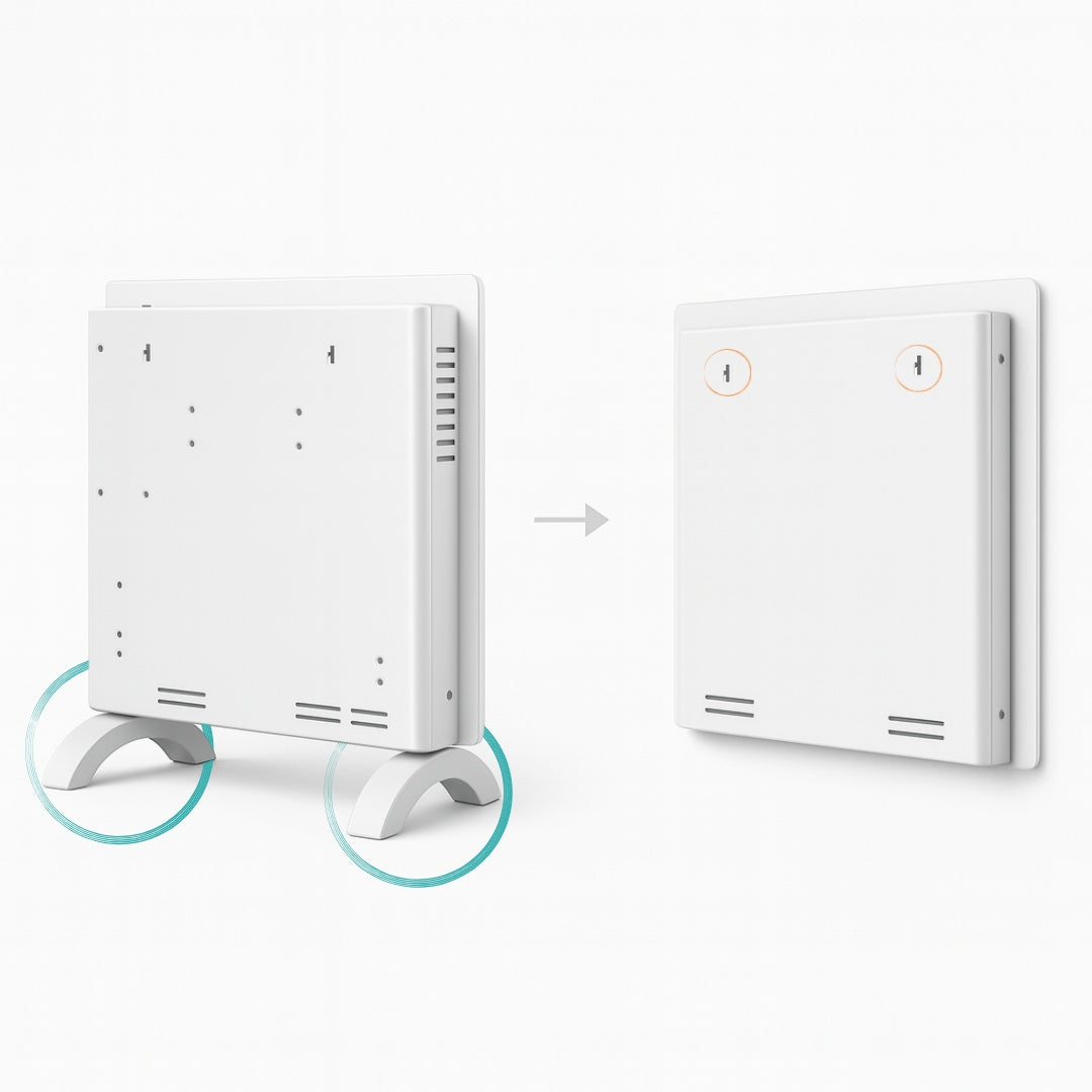 Sklenený konvektorový ohrievač Zenet ZET-526, biely, 1500W