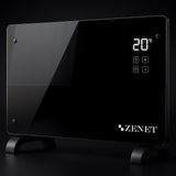 Dekoratívny sklenený konvektorový ohrievač Zenet 530, úsporný 2000 W