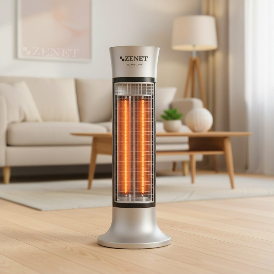 Prenosný infračervený ohrievač Zenet ZET-516, Sálavý ohrievač, strieborný, 1000 W