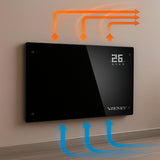 Dekoratívny sklenený konvektorový ohrievač Zenet 530, úsporný 2000 W