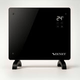Dekoratívny sklenený konvektor Zenet ZET-523, čierny