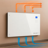 Sklenený konvektorový ohrievač Zenet ZET-526, biely, 1500W
